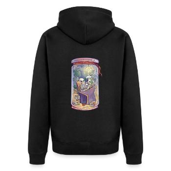 Skeleton lit un livre et boit du thé Rat de bibliothèque - Veste à capuche bio Premium Unisexe - noir - Dos - Nico (187cm)