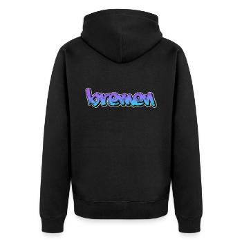 Bremen - Unisex Premium Organic Zip Hoodie - black - Back - Nico (187cm)