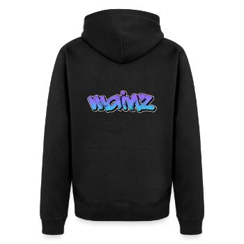 Mainz - Unisex Premium Bio Zip Hoodie - Schwarz - Hinten - Nico (187cm)