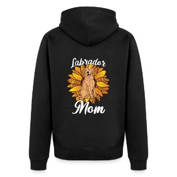 Mère Tournesol Labrador Retriever Chien - Veste à capuche bio Premium Unisexe - noir - Dos - Nico (187cm)