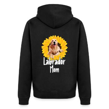 Mother Sunflower Labrador Retriever Dog - Unisex Premium Organic Zip Hoodie - black - Back - Nico (187cm)