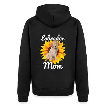 Mother Sunflower Labrador Retriever Dog - Unisex Premium Organic Zip Hoodie - black - Back - Nico (187cm)