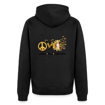 Mother Sunflower Labrador Retriever Dog - Unisex Premium Organic Zip Hoodie - black - Back - Nico (187cm)