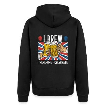 Bier Tag Tag des Bieres Bierliebhaber Biertrinker - Unisex Premium Bio Zip Hoodie - Schwarz - Hinten - Nico (187cm)