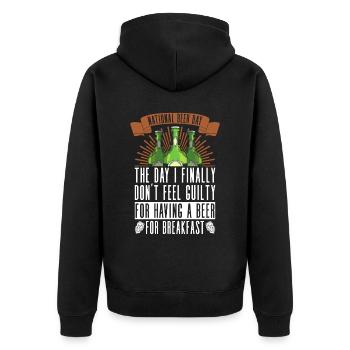 Bier Tag Tag des Bieres Bierliebhaber Biertrinker - Unisex Premium Bio Zip Hoodie - Schwarz - Hinten - Nico (187cm)