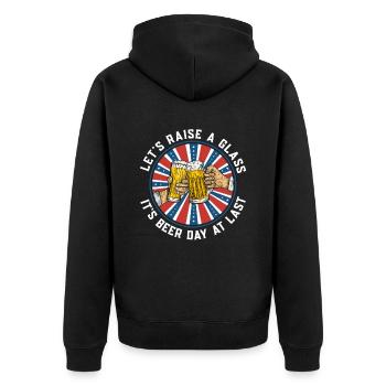 Bier Tag Tag des Bieres Bierliebhaber Biertrinker - Unisex Premium Bio Zip Hoodie - Schwarz - Hinten - Nico (187cm)