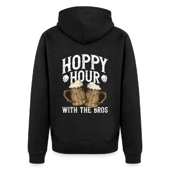 Journée de la bière Journée de la bière Amateurs de bière Buveurs de bière - Veste à capuche bio Premium Unisexe - noir - Dos - Nico (187cm)