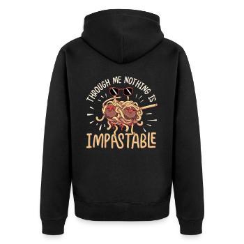 flying spaghetti monsters Pastafarian - Unisex Premium Organic Zip Hoodie - black - Back - Nico (187cm)