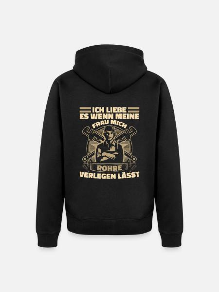 Rohrleitungsbauer Schlüssel - Unisex Premium Bio Zip Hoodie - Schwarz