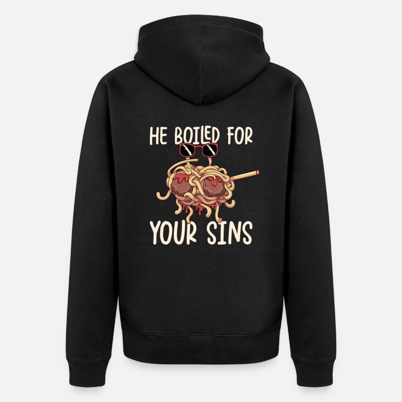 Dab Flying Spaghetti Monster - Veste à capuche bio Premium Unisexe - noir