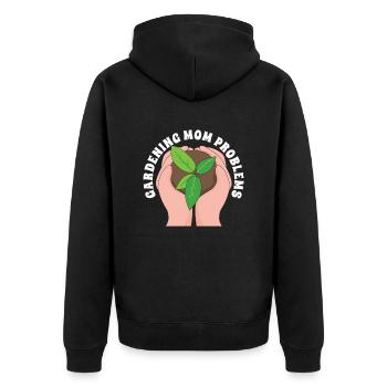 Hobbygärtner Garten Mutter Gärtnerische Mama - Unisex Premium Bio Zip Hoodie - Schwarz - Hinten - Nico (187cm)