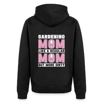 Hobbygärtner Garten Mutter Gärtnerische Mama - Unisex Premium Bio Zip Hoodie - Schwarz - Hinten - Nico (187cm)