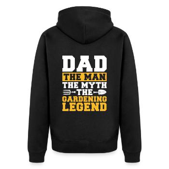 Hobbygärtner Garten Vater Gärtnerischer Vater - Unisex Premium Bio Zip Hoodie - Schwarz - Hinten - Nico (187cm)