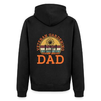Hobbygärtner Garten Vater Gärtnerischer Vater - Unisex Premium Bio Zip Hoodie - Schwarz - Hinten - Nico (187cm)