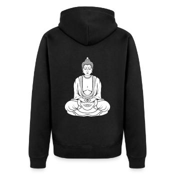 Bouddha bouddhiste - Veste à capuche bio Premium Unisexe - noir - Dos - Nico (187cm)