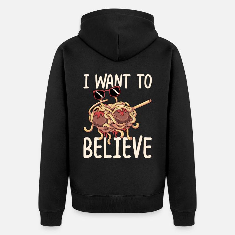 Dab Flying Spaghetti Monster - Veste à capuche bio Premium Unisexe - noir