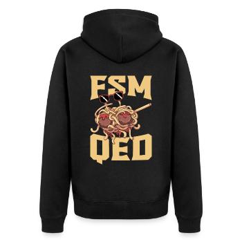 Dabbing Flying Spaghetti Monsters Pastafarian - Unisex Premium Organic Zip Hoodie - black - Back - Nico (187cm)