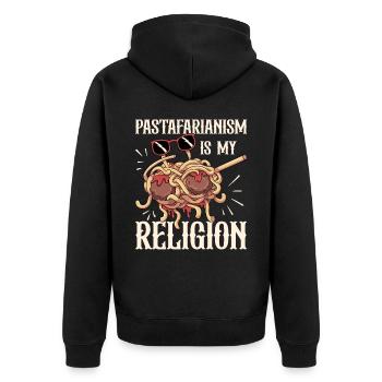 Dabbing Flying Spaghetti Monsters Pastafarian - Unisex Premium Organic Zip Hoodie - black - Back - Nico (187cm)