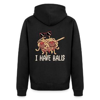 Dabbing Flying Spaghetti Monsters Pastafarian - Unisex Premium Organic Zip Hoodie - black - Back - Nico (187cm)