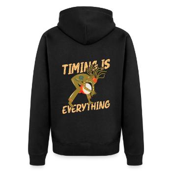 Djembe Timing Is Everything Drumming Djembe Player - Unisex Premium Organic Zip Hoodie - black - Back - Nico (187cm)