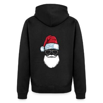Père Noël Bonnet Lunettes de soleil Bart Santa - Veste à capuche bio Premium Unisexe - noir - Dos - Nico (187cm)