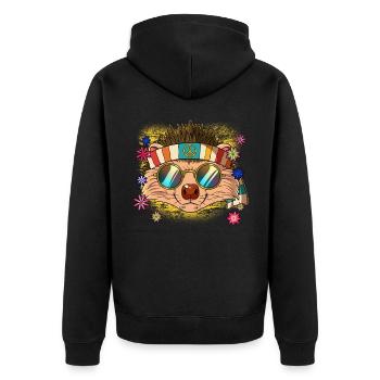 60s 70s Costume Groovy Hippie - Veste à capuche bio Premium Unisexe - noir - Dos - Nico (187cm)