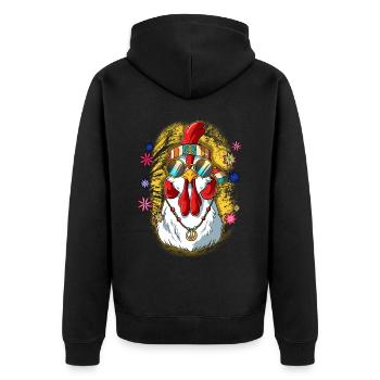60s 70s Costume Groovy Hippie - Veste à capuche bio Premium Unisexe - noir - Dos - Nico (187cm)