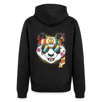 60s 70s Costume Groovy Hippie - Veste à capuche bio Premium Unisexe - noir - Dos - Nico (187cm)