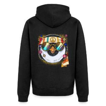 60s 70s Costume Groovy Hippie - Veste à capuche bio Premium Unisexe - noir - Dos - Nico (187cm)