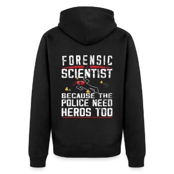 Forensic Scientist - Forensic Criminology - Unisex Premium Organic Zip Hoodie - black - Back - Nico (187cm)