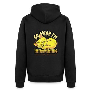 Va-t’en, je suis introverti, timide - Veste à capuche bio Premium Unisexe - noir - Dos - Nico (187cm)