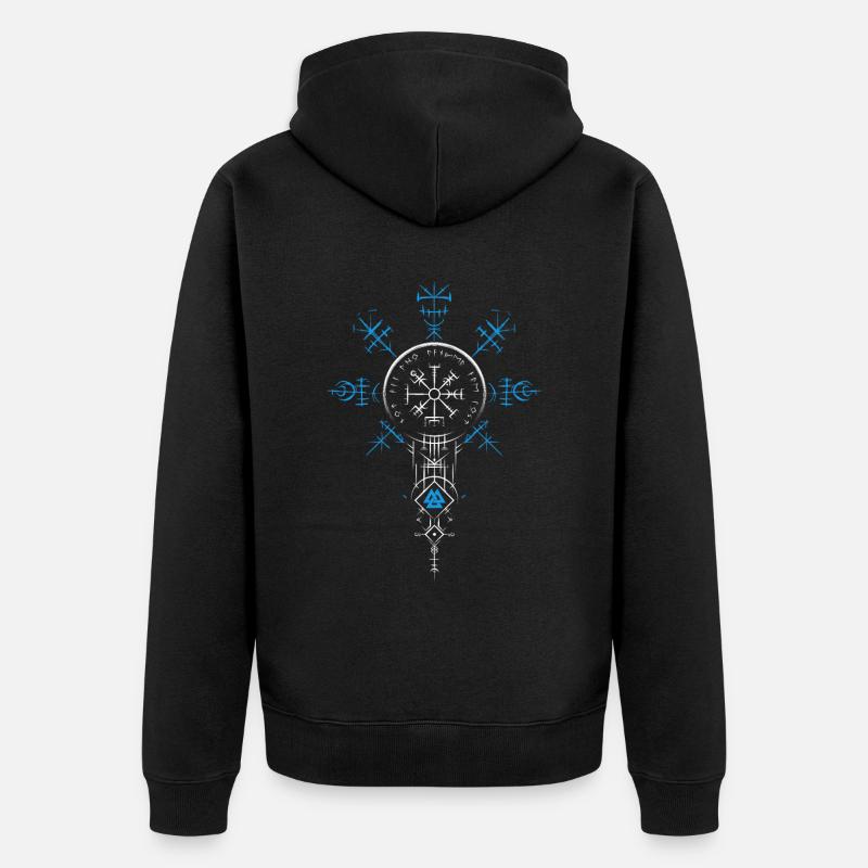 Celtic Vikinger Vegvisir compas Vikings - Veste à capuche bio Premium Unisexe - noir