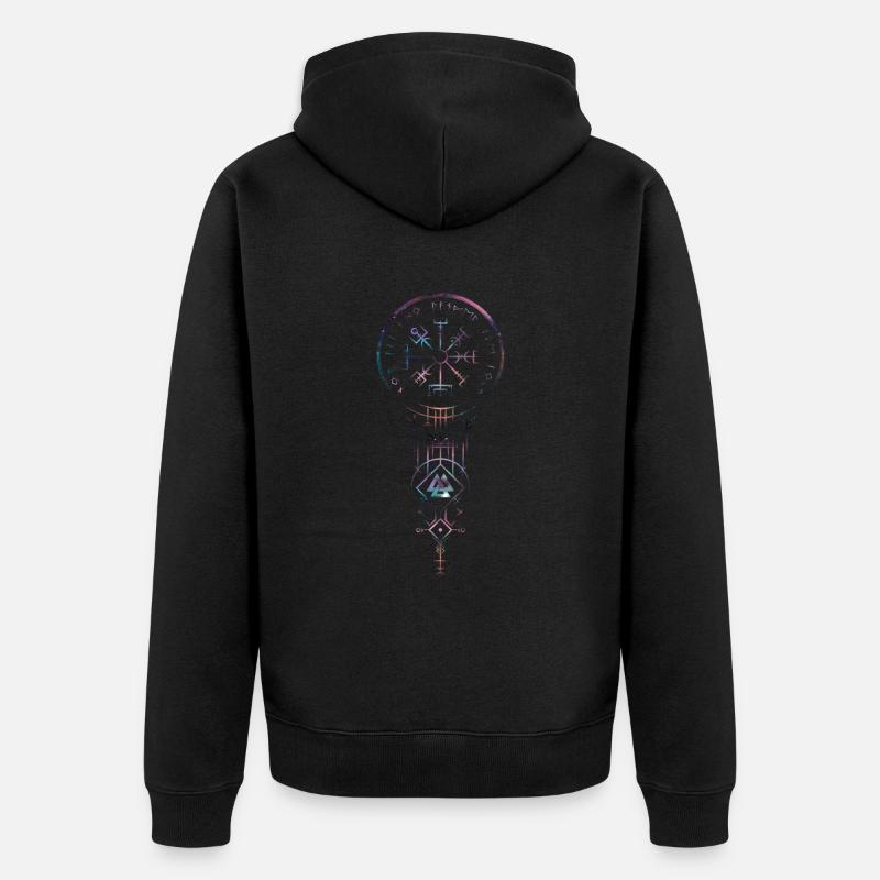 Celtic Vikinger Vegvisir compass Vikings - Unisex Premium Organic Zip Hoodie - black