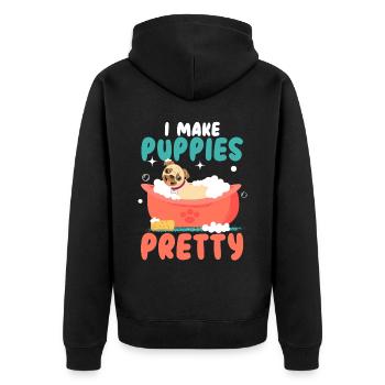 Je fais des chiots de jolis toiletteurs pour chiens toiletteurs pour chiens - Veste à capuche bio Premium Unisexe - noir - Dos - Nico (187cm)