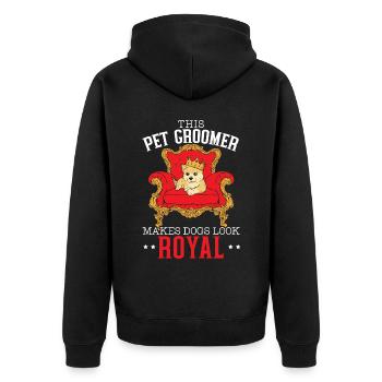 Ce toiletteur pour animaux de compagnie donne aux chiens l’air d’un toiletteur royal - Veste à capuche bio Premium Unisexe - noir - Dos - Nico (187cm)