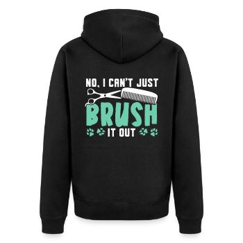 Non, je ne peux pas simplement le brosser toiletteur pour chiens - Veste à capuche bio Premium Unisexe - noir - Dos - Nico (187cm)
