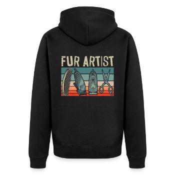 Pet Groomer Animal Stylist Animal Salon Artiste de fourrure - Veste à capuche bio Premium Unisexe - noir - Dos - Nico (187cm)