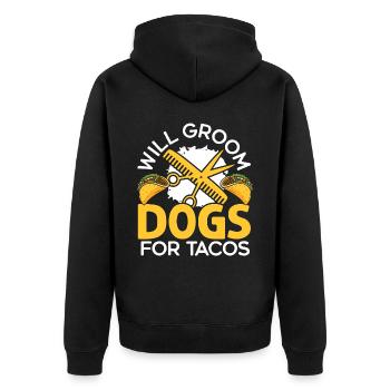 Will Groom Dogs For Tacos Dog Grooming Dog Groomer - Veste à capuche bio Premium Unisexe - noir - Dos - Nico (187cm)