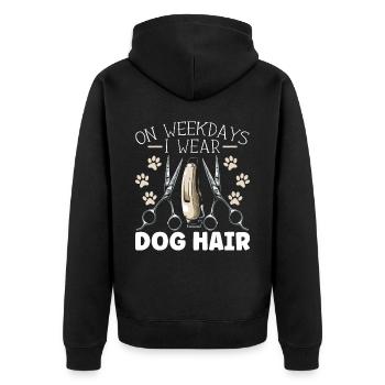 En semaine, je porte un toiletteur de chien Dog Lover Lover - Veste à capuche bio Premium Unisexe - noir - Dos - Nico (187cm)