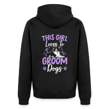 Cette fille aime toiletter les chiens furologue - Veste à capuche bio Premium Unisexe - noir - Dos - Nico (187cm)