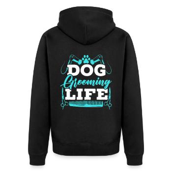 Hundepflege Leben Haustier Groomer Haustier Salon Pelz Künstler - Unisex Premium Bio Zip Hoodie - Schwarz - Hinten - Nico (187cm)