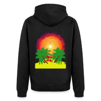 Romantique Island Palm Palms Sunshine Caribbean Heart - Veste à capuche bio Premium Unisexe - noir - Dos - Nico (187cm)