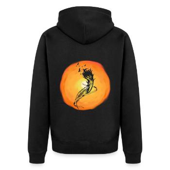 Soleil Oiseaux sauvages Oiseaux floqués Soleil - Veste à capuche bio Premium Unisexe - noir - Dos - Nico (187cm)