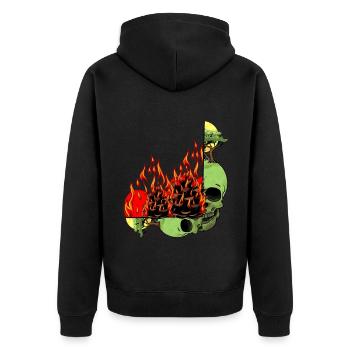 Planet Erde Klimawandel Umwelt Natur Skull Ende - Unisex Premium Bio Zip Hoodie - Schwarz - Hinten - Nico (187cm)