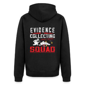 Forensiker Forensischer Wissenschaftler - Unisex Premium Bio Zip Hoodie - Schwarz - Hinten - Nico (187cm)