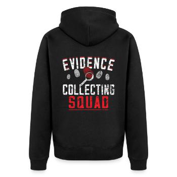 Forensiker Forensischer Wissenschaftler - Unisex Premium Bio Zip Hoodie - Schwarz - Hinten - Nico (187cm)