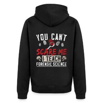 Forensiker Forensischer Wissenschaftler - Unisex Premium Bio Zip Hoodie - Schwarz - Hinten - Nico (187cm)