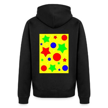 Clowncore Aesthetic Pattern - Unisex Premium Bio Zip Hoodie - Schwarz - Hinten - Nico (187cm)