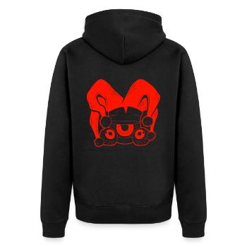 Clowncore Aesthetic Weirdcore Eyeballs - Unisex Premium Organic Zip Hoodie - black - Back - Nico (187cm)
