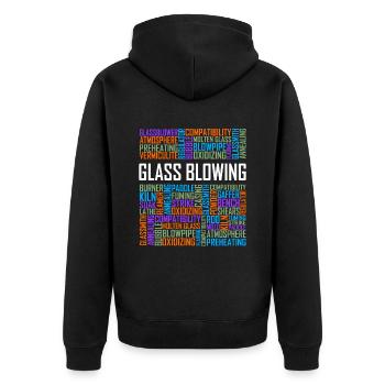 Glass Blowing - Words - Unisex Premium Organic Zip Hoodie - black - Back - Nico (187cm)